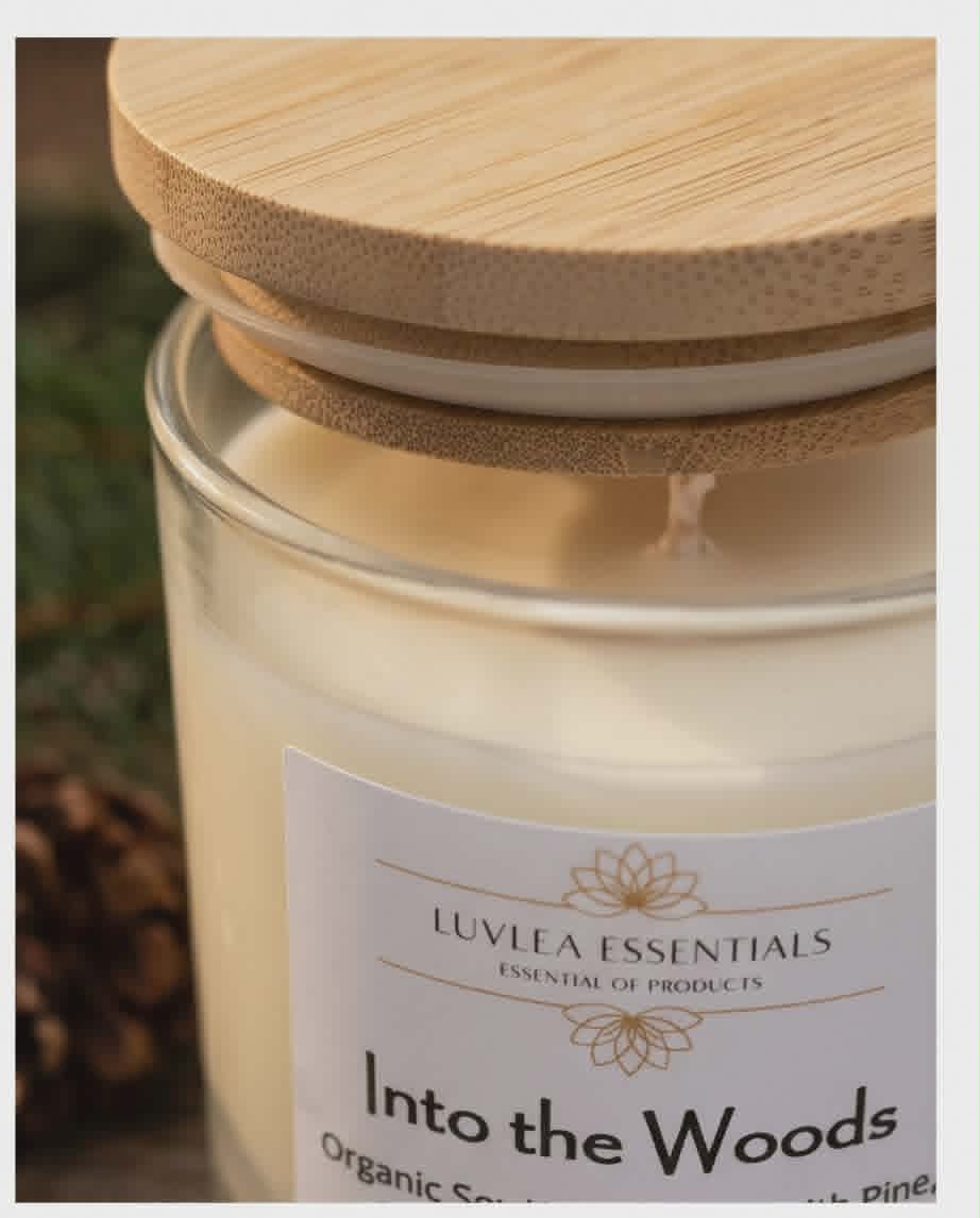 CANDLES: Glass Jar with Bamboo Lid 6 oz