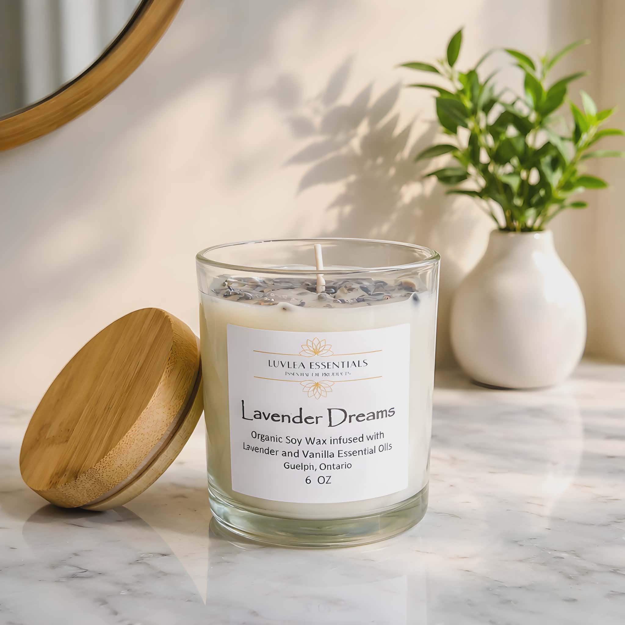 CANDLES: Glass Jar with Bamboo Lid 6 oz