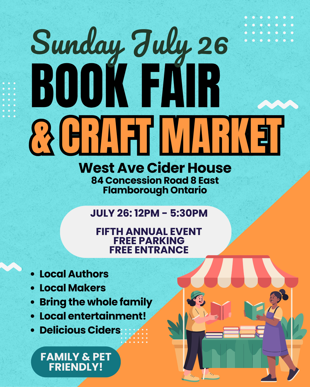 MARKET: July 26th - Book Fair and Craft Market