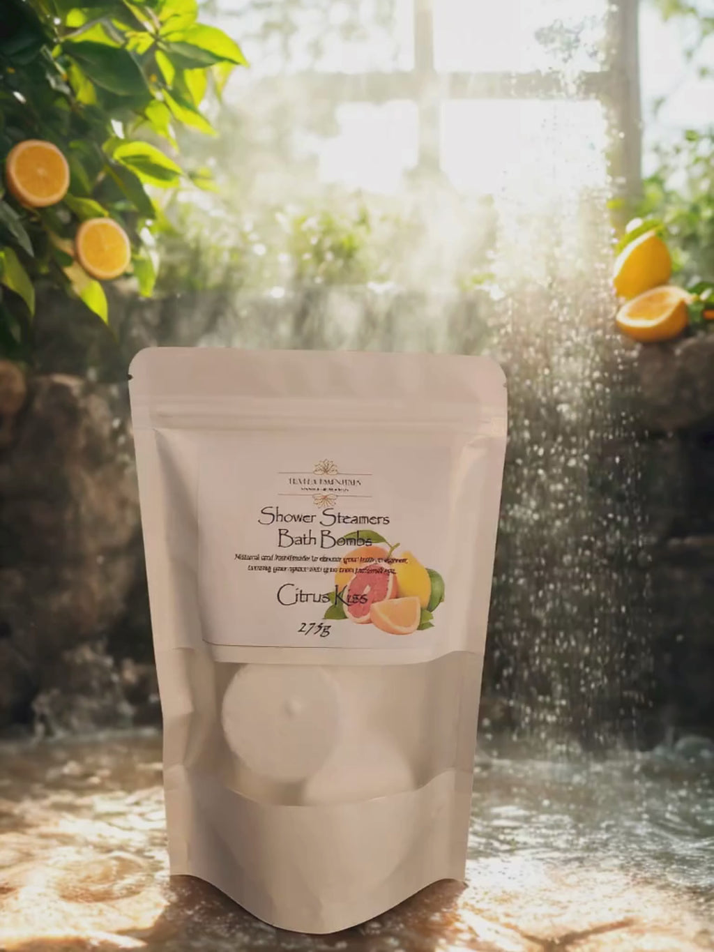 Shower Steamer/ Bath Bomb 275g: Citrus Kiss